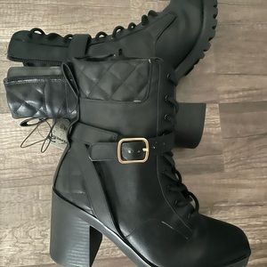Mid Ankle Lug Combat Boots
